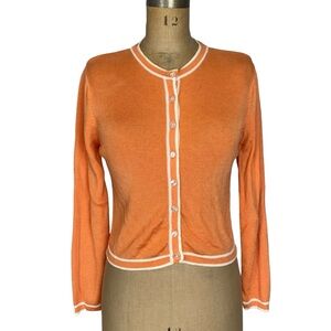 5/$25 Vintage Talbots Petites Tangerine Button Front Cardigan Size S Petite